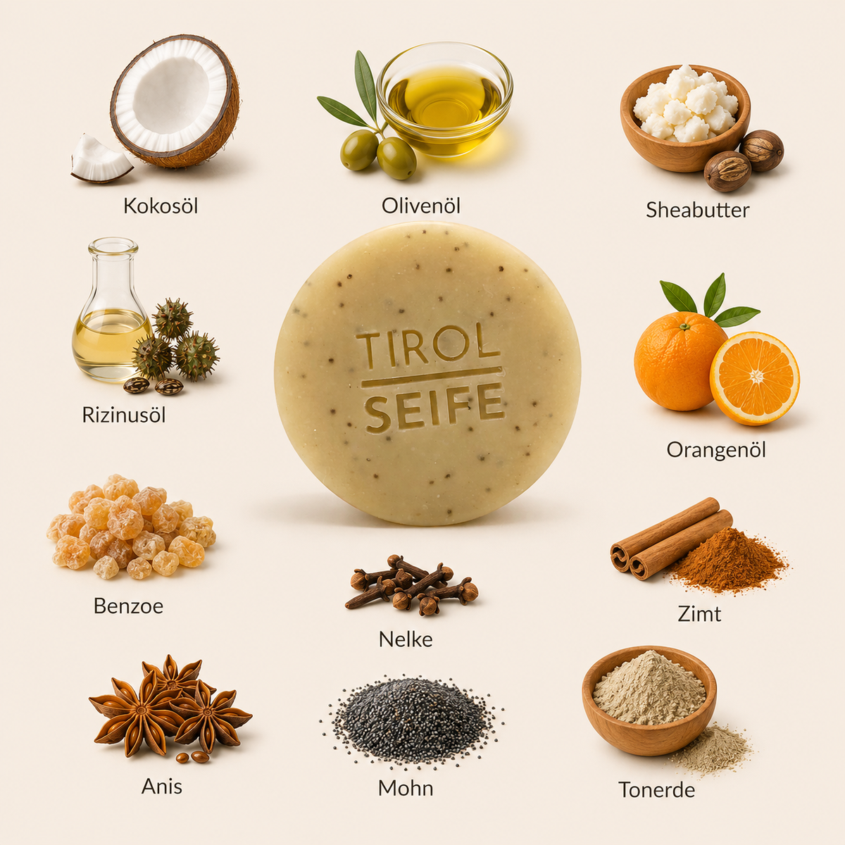 MINI SEIFEN SET „DER TIROLER" | 7  NATURSEIFEN + SHAMPOOBAR INKL. REISEDOSE